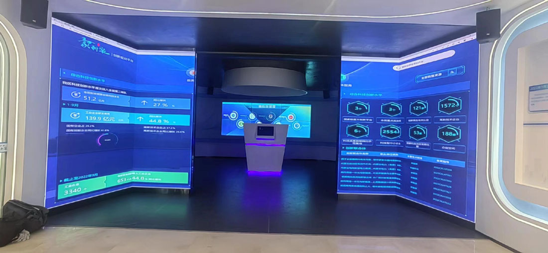 呼和浩特某科技展廳采用1.53開合屏+滑軌屏方案，共計25平方-1.jpg